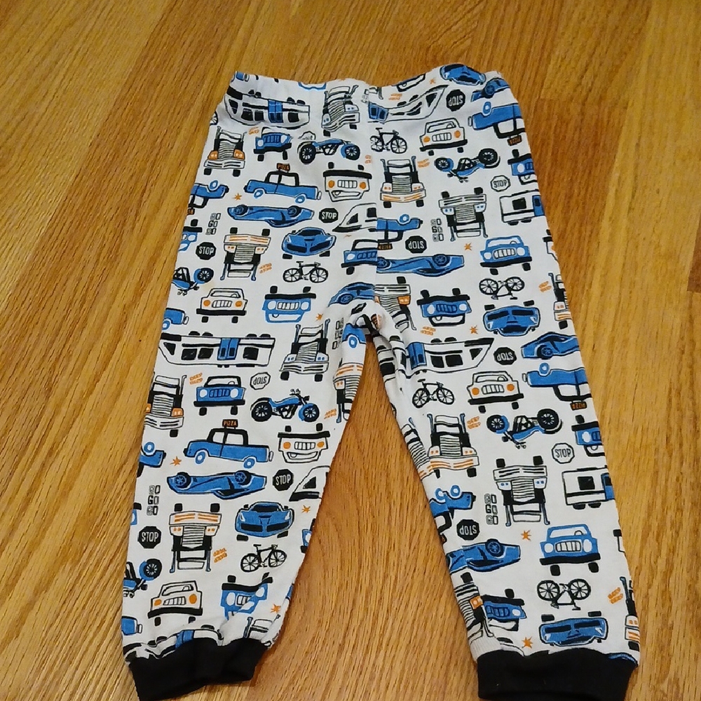 Kidgets Blue and Black Car Print Pajama Bottoms